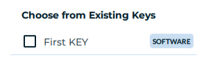 Choose the keys to associate with wallet (Screenshot)