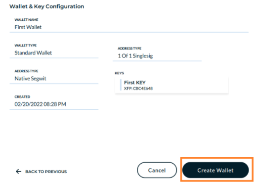 Confirm wallet details (Screenshot)