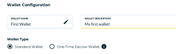 Add wallet name and description (Screenshot)