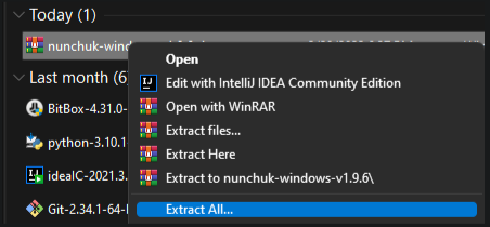 Extract all option (Screenshot)