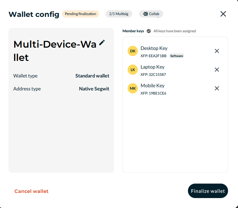 desktop wallet config (Screenshot)
