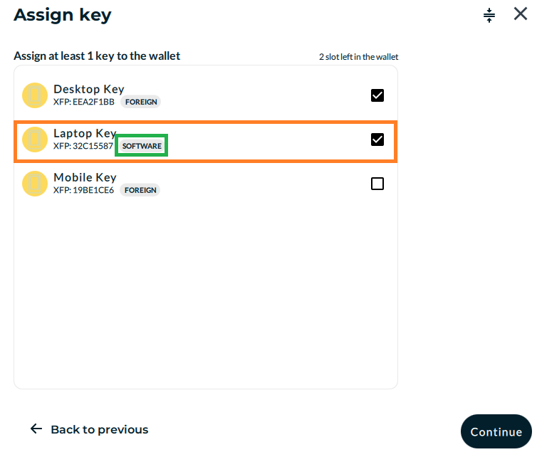 assign key configuration (Screenshot)
