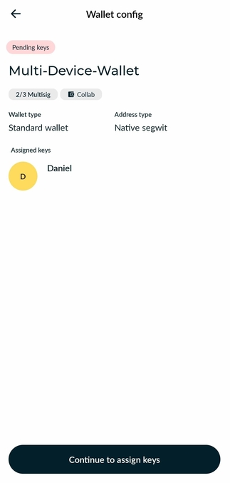 Wallet configuration (Screenshot)