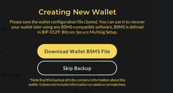 Download wallet backup (Screenshot)